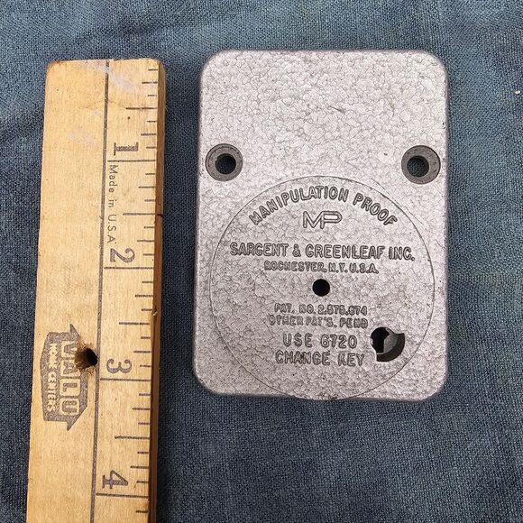 Sargent & Greenleaf G1 Manipulation Proof Lock Backplate 6700 & 8400 Change Key - Picture 8 of 10
